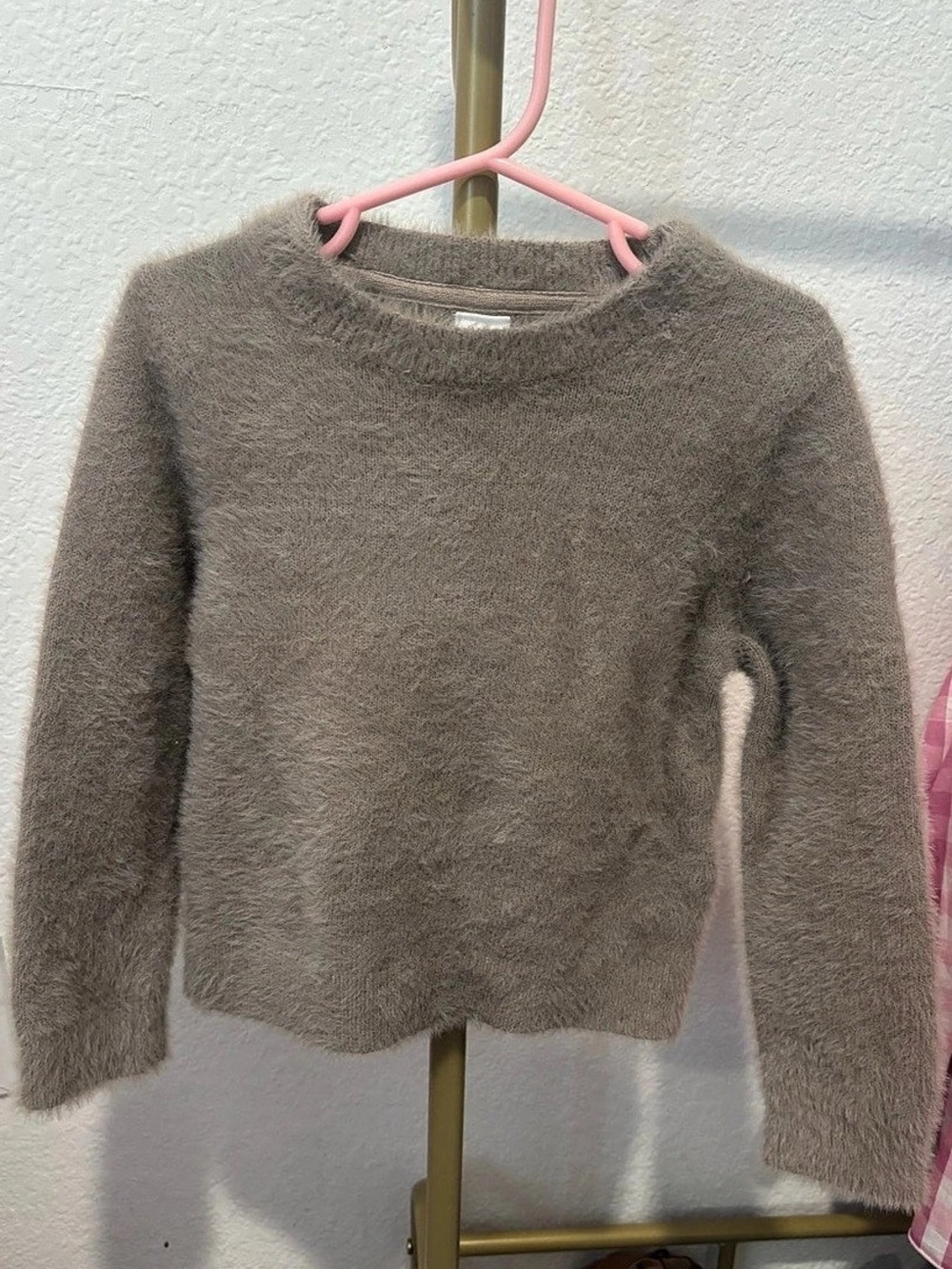 Gap Baby Fuzzy Crewneck Sweater in Brown Like New